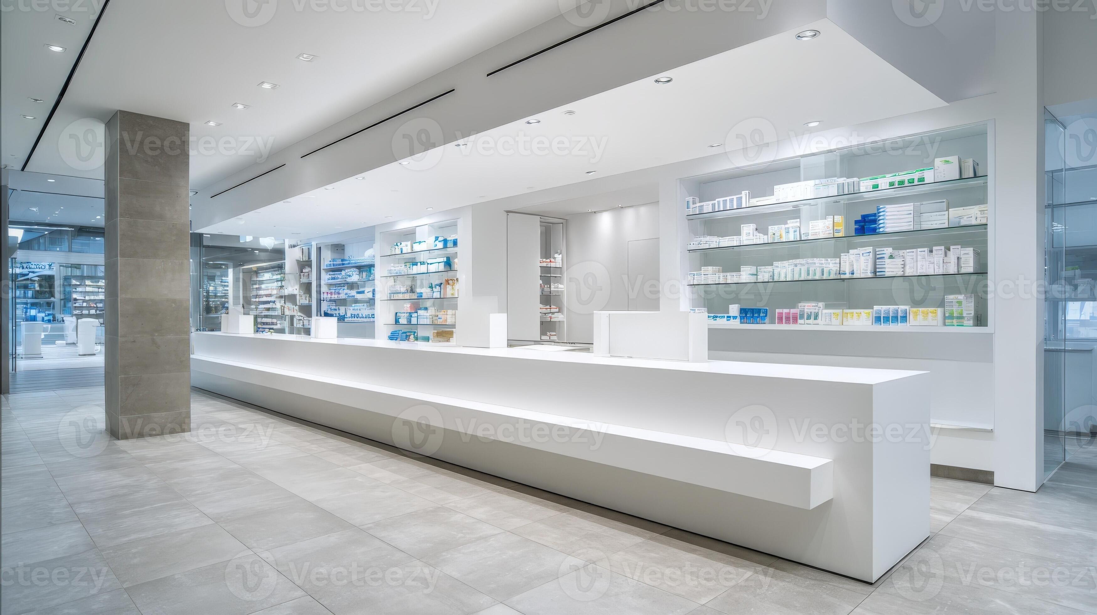 Modern professional pharmacy interior