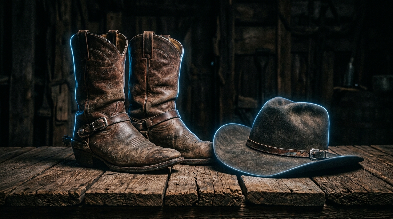 Western boots and hat
