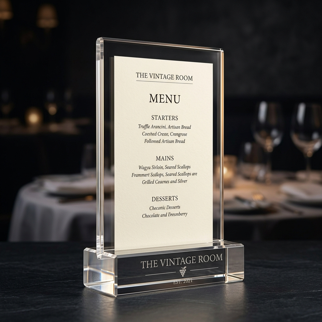 Acrylic Tabletop Menu Holder