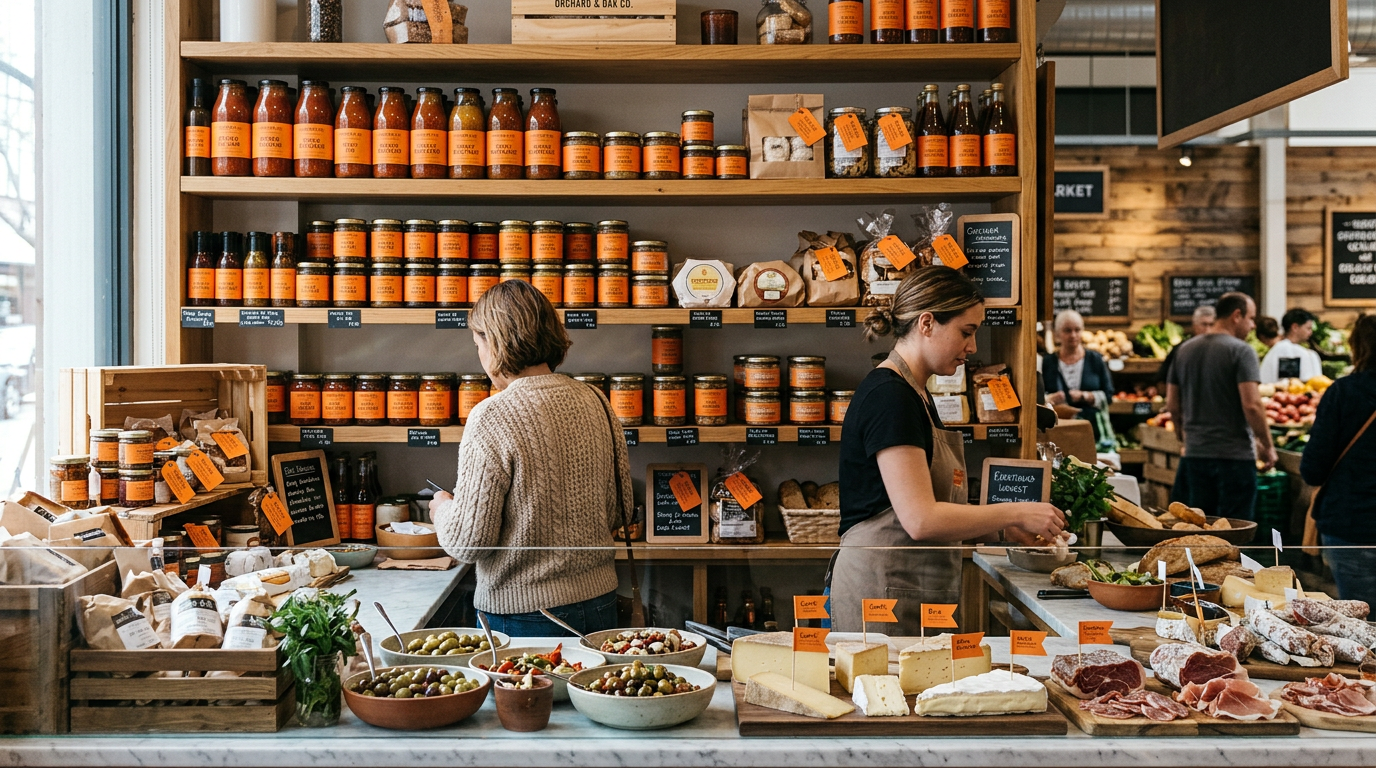 Vendere prodotti a marchio e gastronomia da asporto