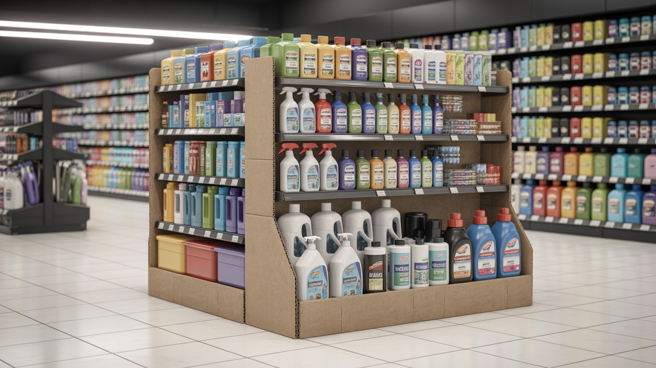 Display de productos del hogar - limpieza y organización