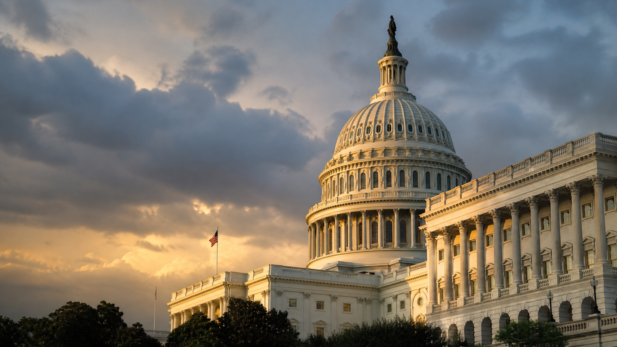 The U.S. Capitol dome under a dramatic sky, representing the landmark 2022 PACT Act legislation