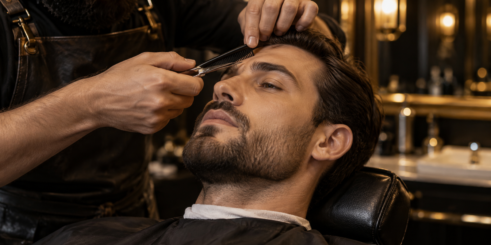 Design de sobrancelha masculina feito em barbearia de Sorocaba