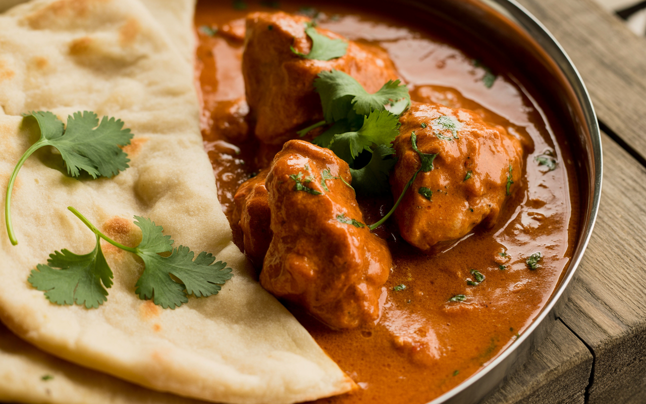Butter Chicken with Cannabis Naan