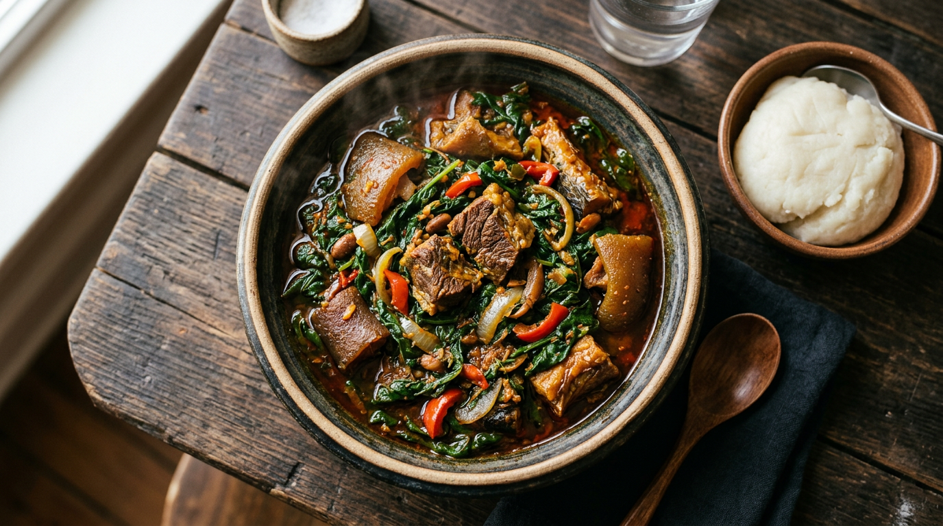 Nigerian Efo Riro (Spinach Stew)