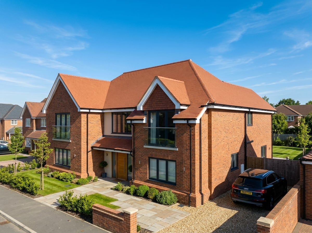 New roof installation on modern house