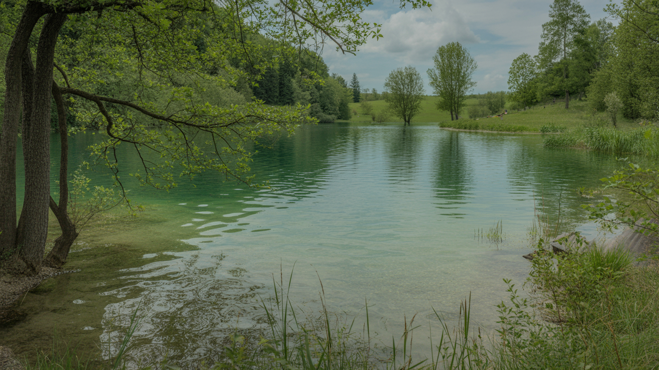 Kaltenbrunner See bei Prem - Versteckter Geheimtipp-Badesee für Ruhe und Erholung in unberührter Natur im Allgäu