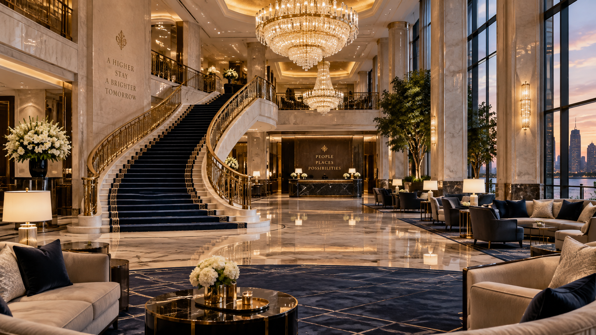 Luxury hotel lobby