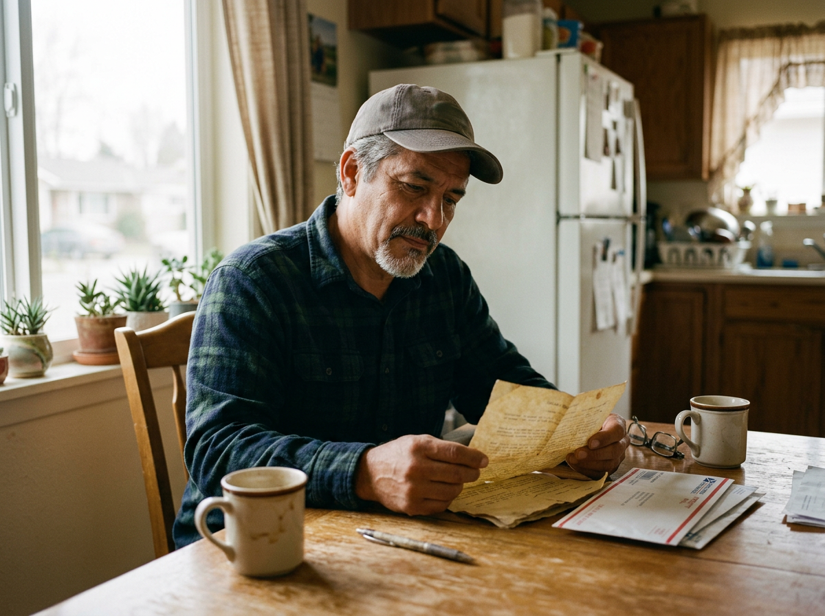 Veteran opening an old VA denial letter to reopen it under the PACT Act