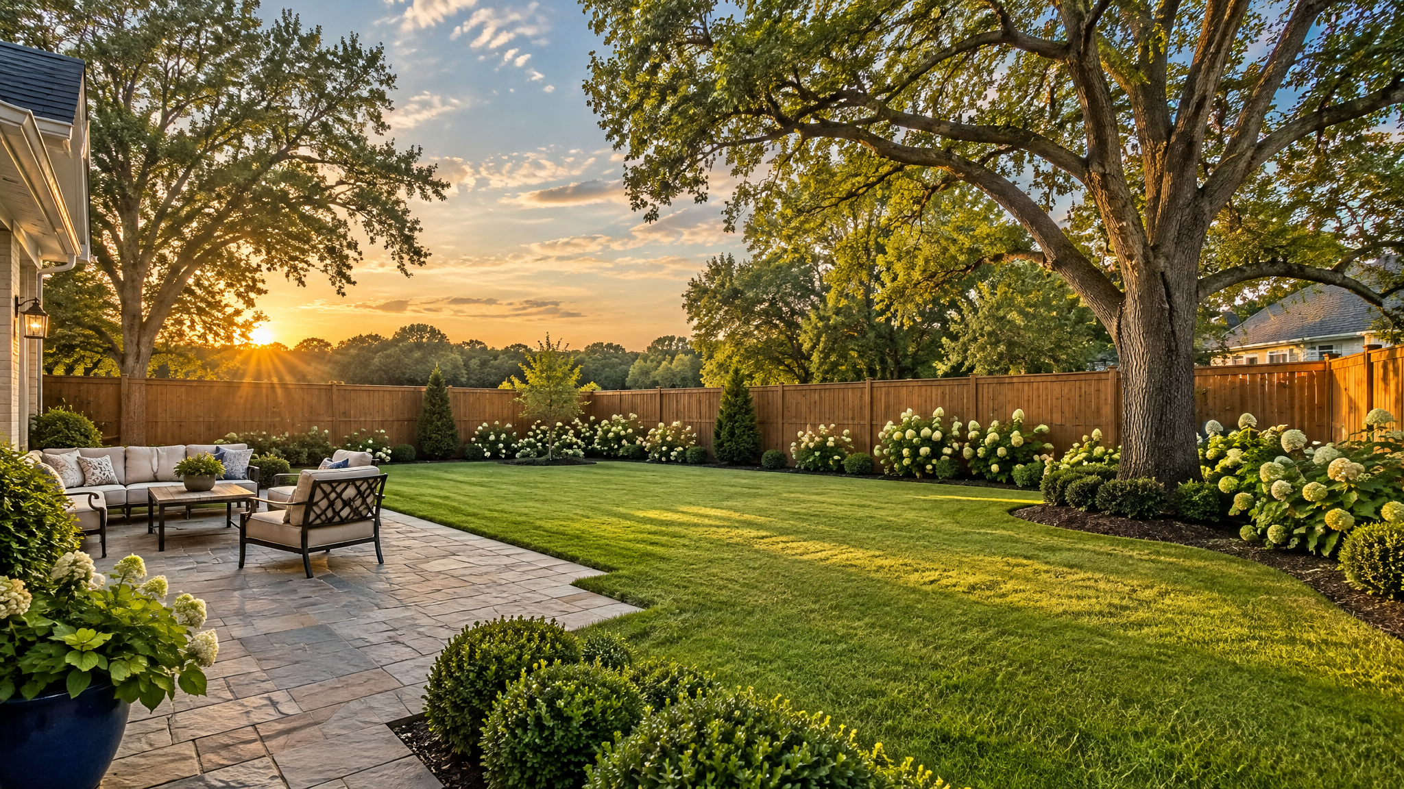 Beautiful backyard with privacy fence in Hoover, AL
