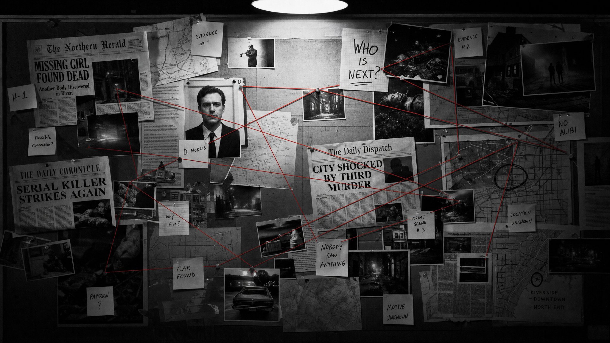 Investigation evidence board — events timeline