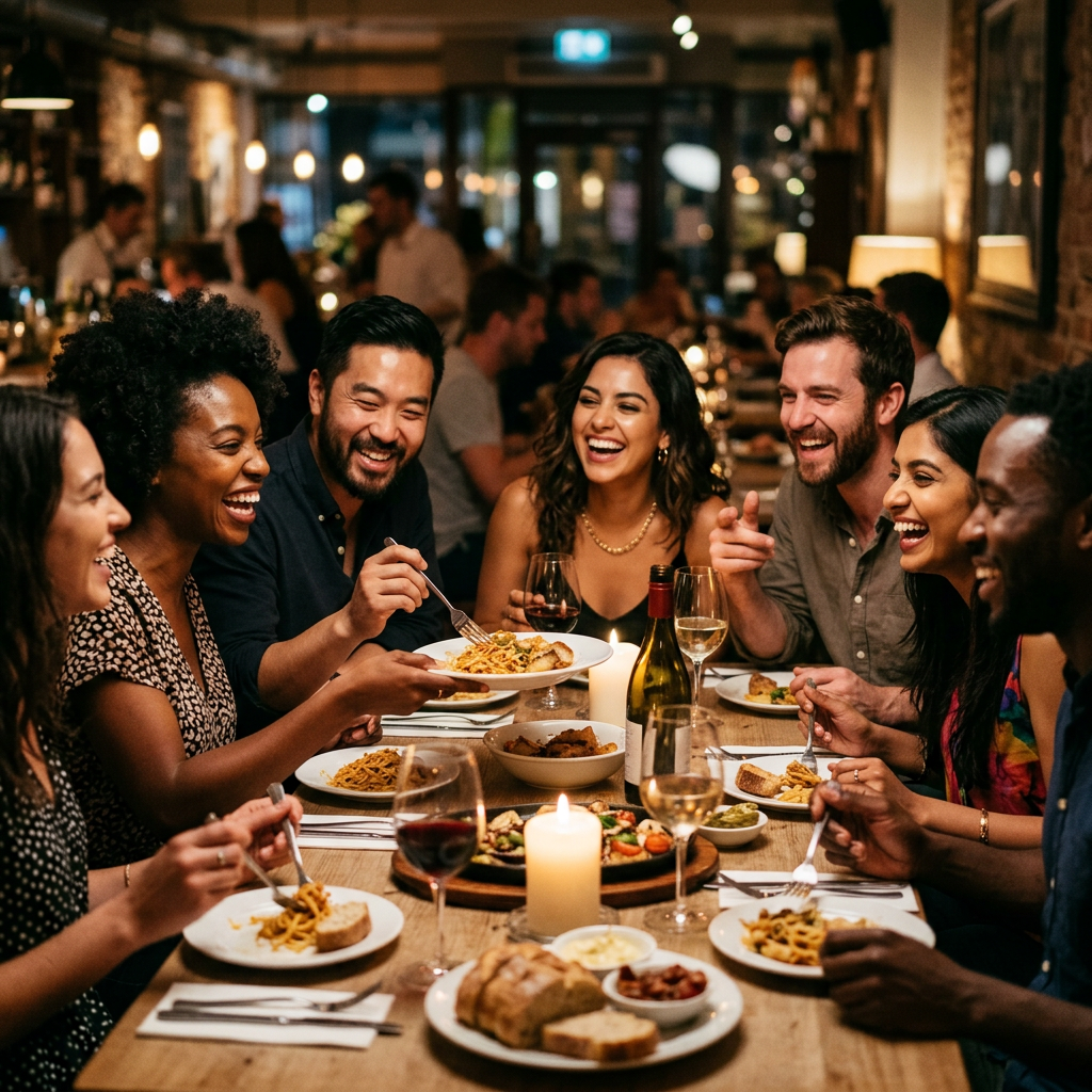 Guests at dinner