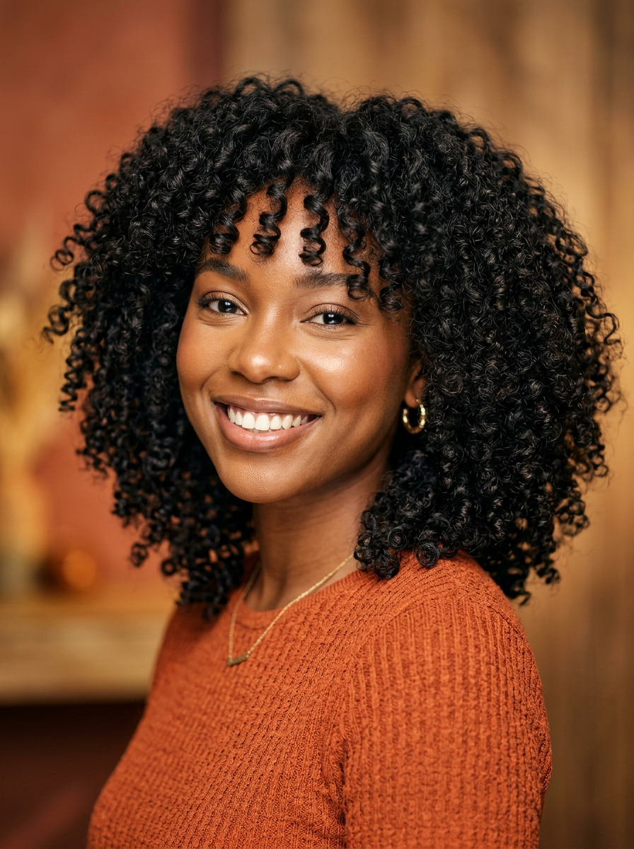 Natural Curls medical wig on a client