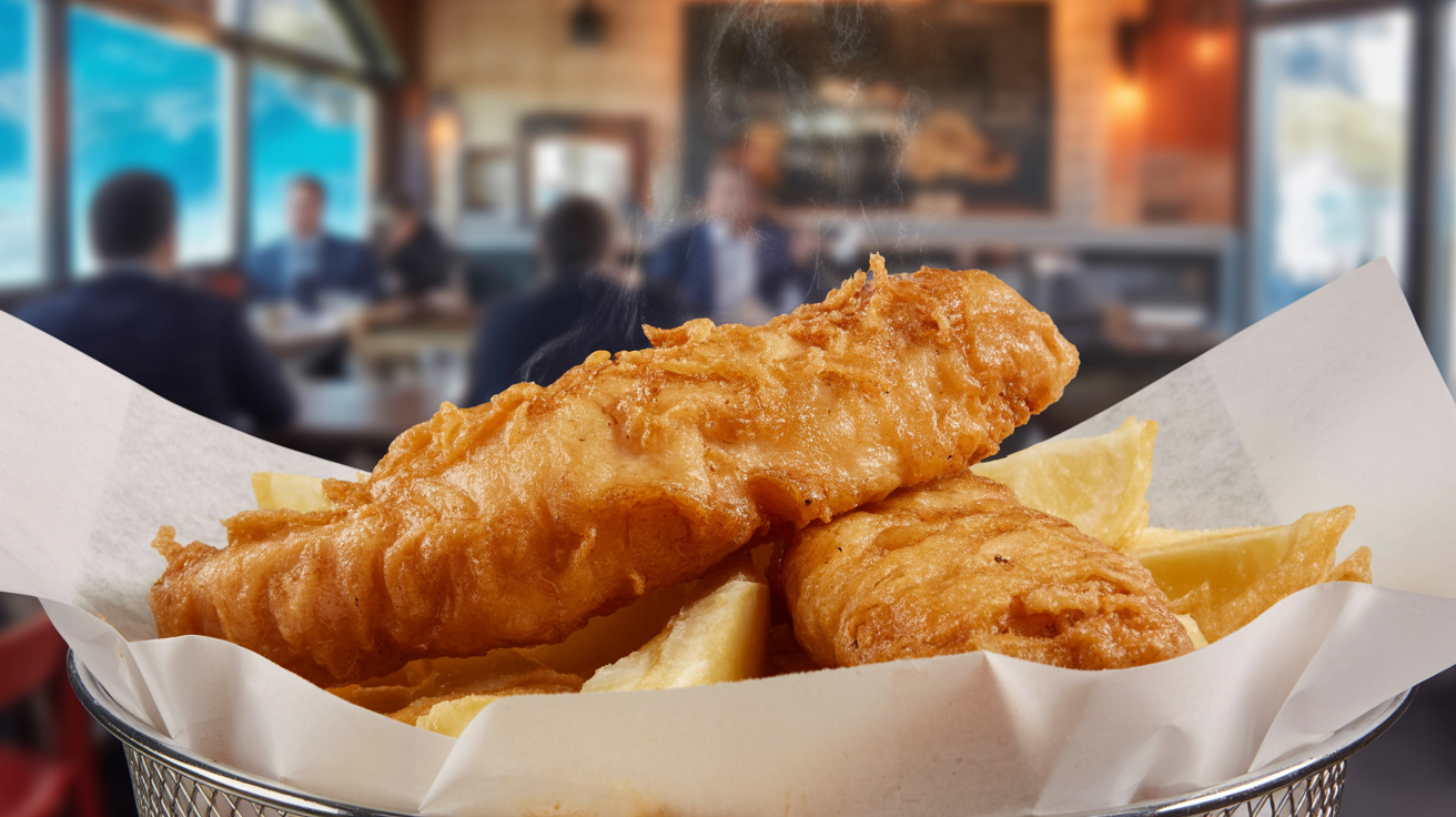 Golden fish and chips