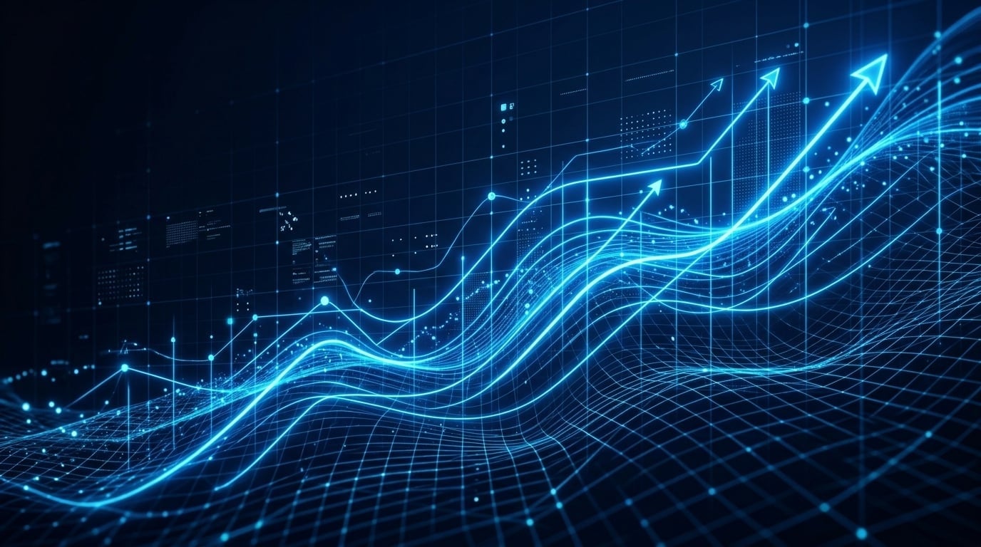 Abstract financial growth visualization