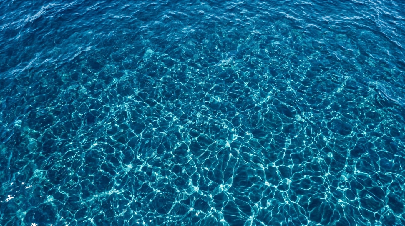 Aerial view of deep blue ocean waters