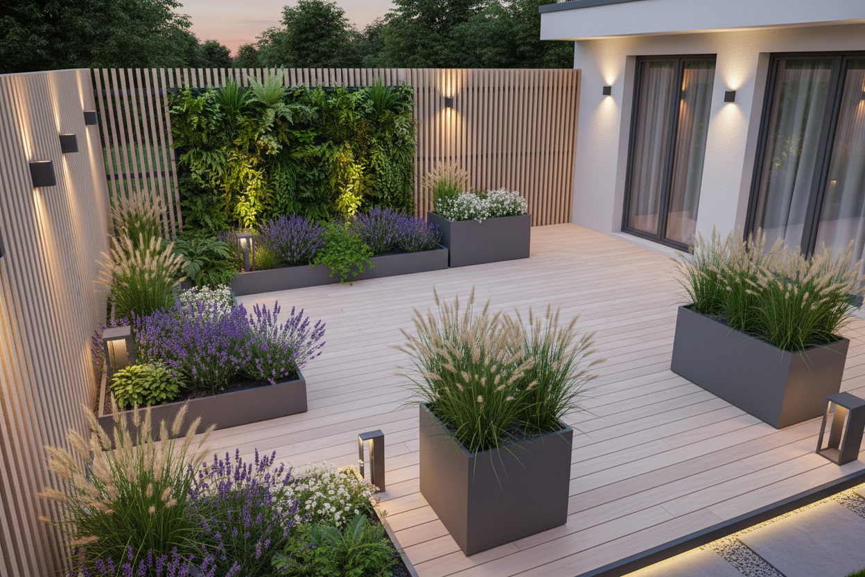 Projekt małego, nowoczesnego ogrodu przy domu – Garden4You