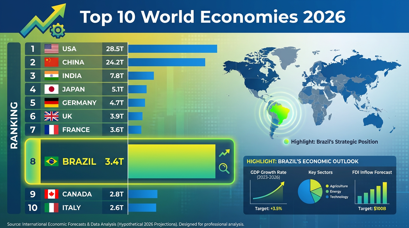 Brasil Retorna ao Grupo das 10 Maiores Economias do Mundo em 2026
