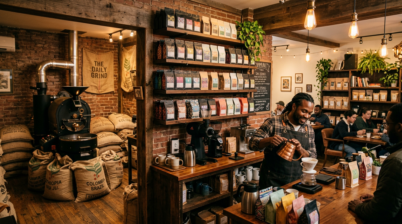 Roots & Roast Coffee storefront