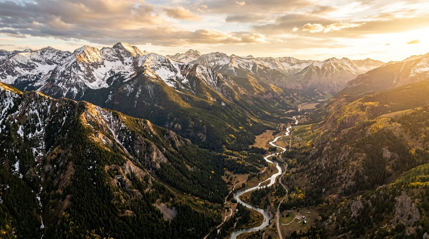 Aerial view of Colorado Rocky Mountains