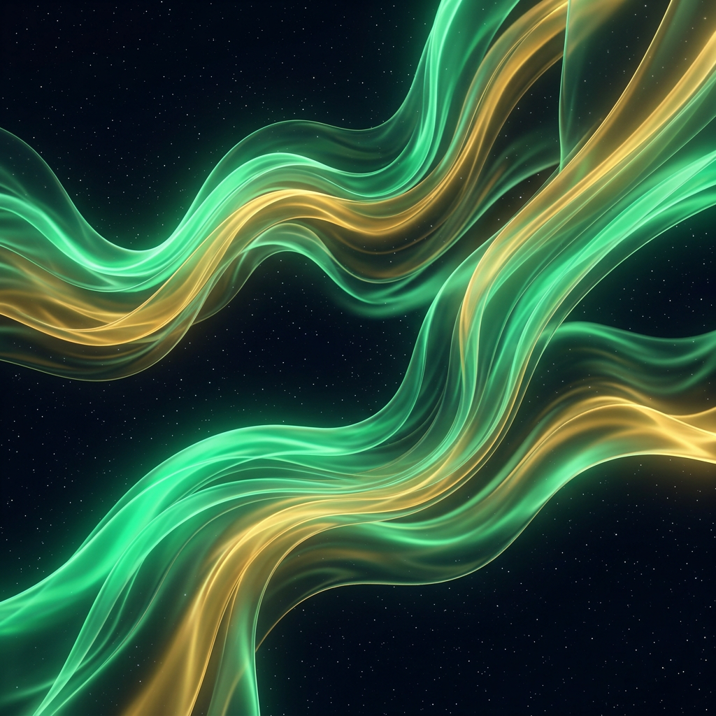 Aurora Ticker — Green and gold, drifting.
