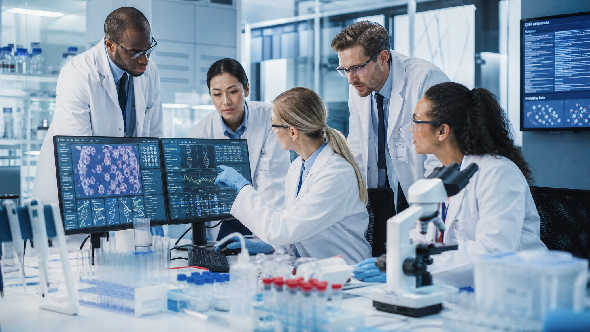 Équipe de recherche médicale GutTarget en laboratoire