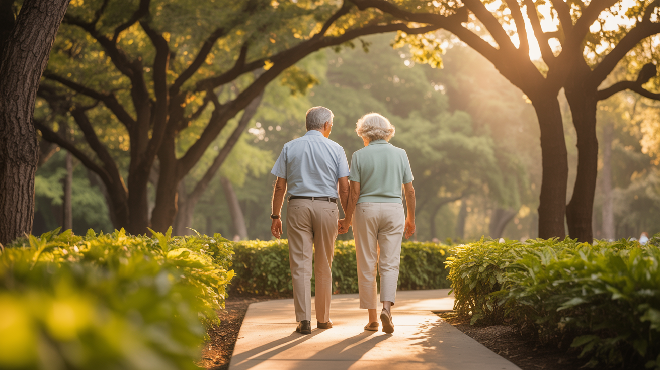 Pareja disfrutando de un retiro digno y tranquilo