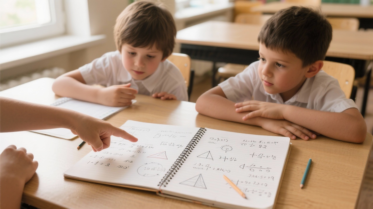 Niños estudiando juntos