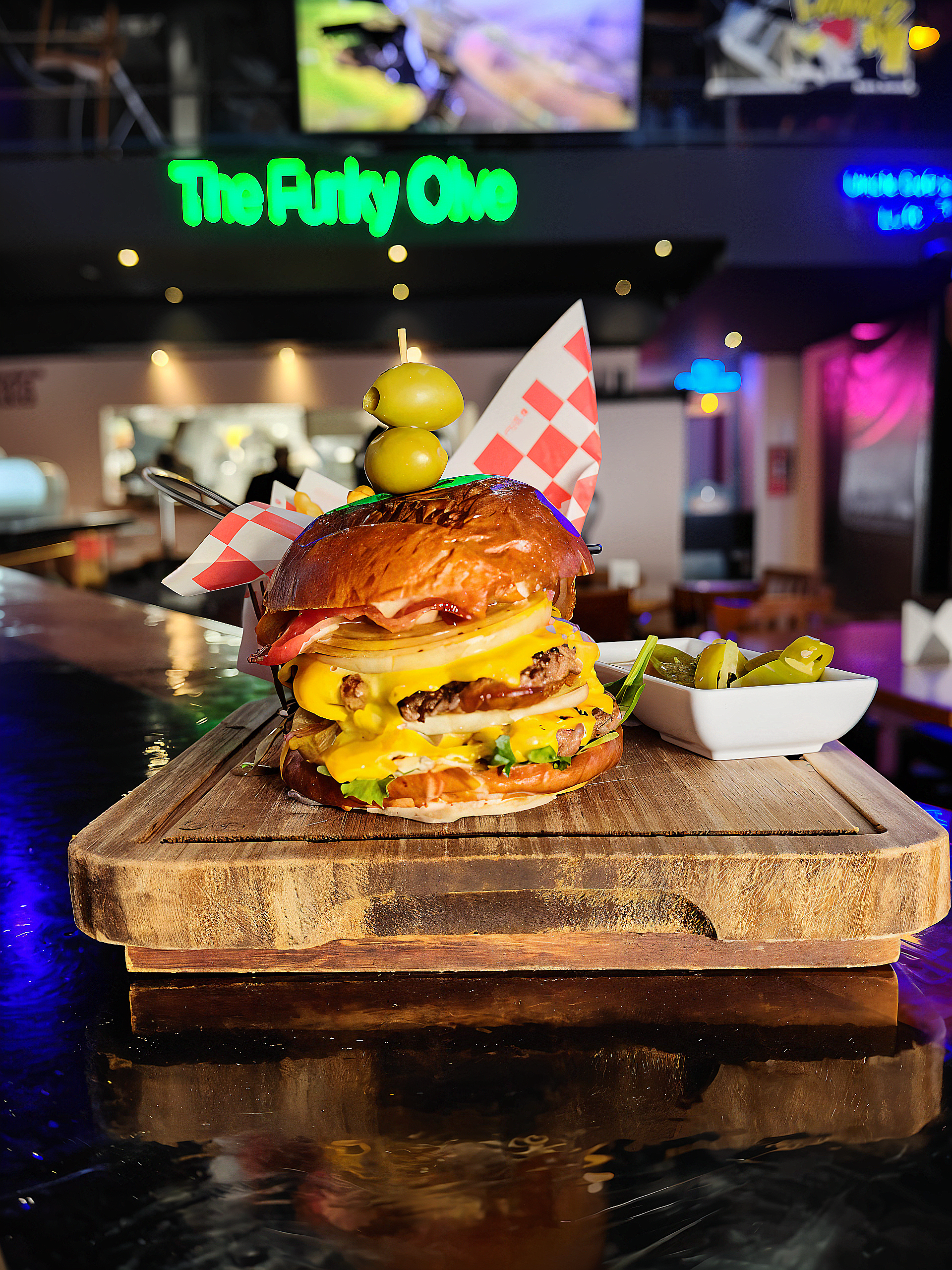 The Funky Olive Famous Smash Burger