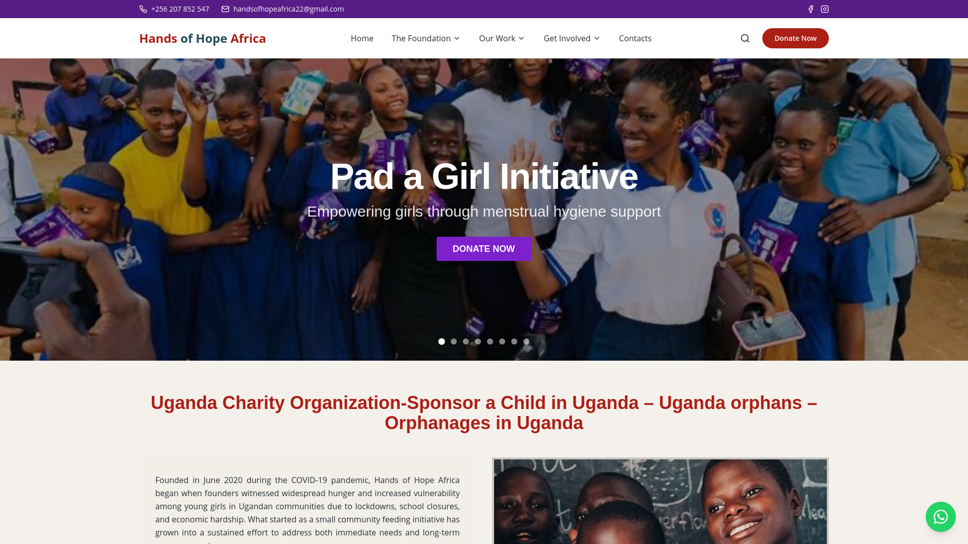 Hands helping African community development and hope