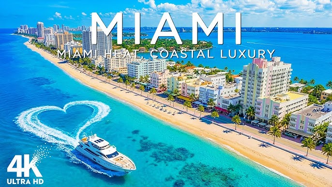 Coastal Aerial Flyover Miami — 4K Video