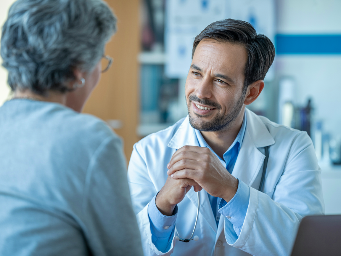Doctor consulting with patient about EPI management