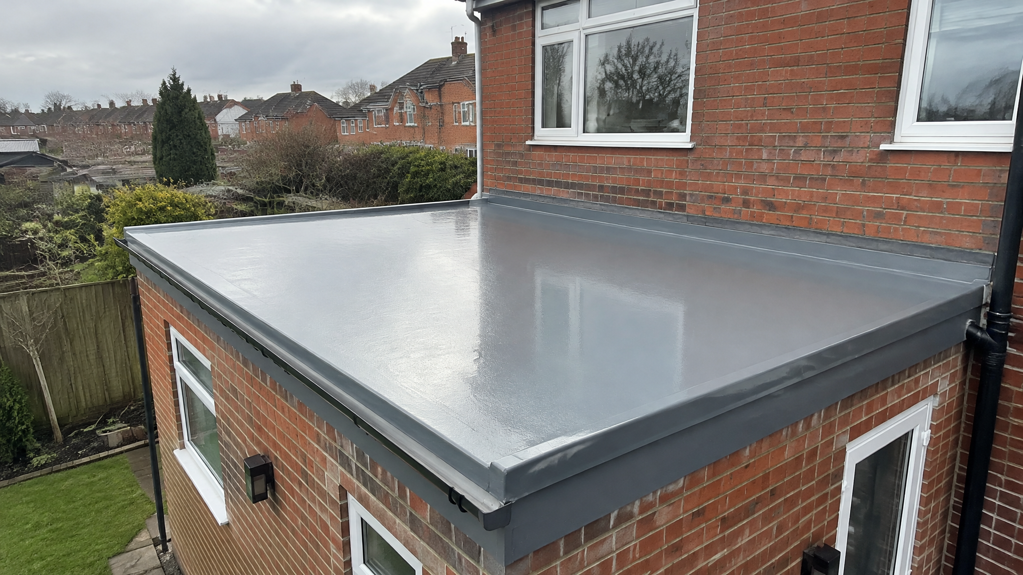 New GRP flat roof on UK house extension