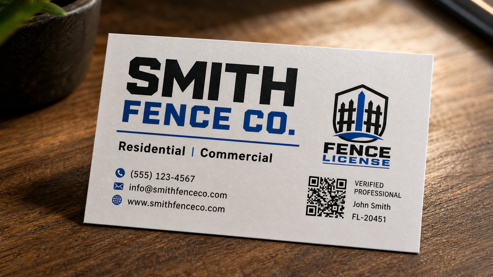 Fence License badge used on Business Cards