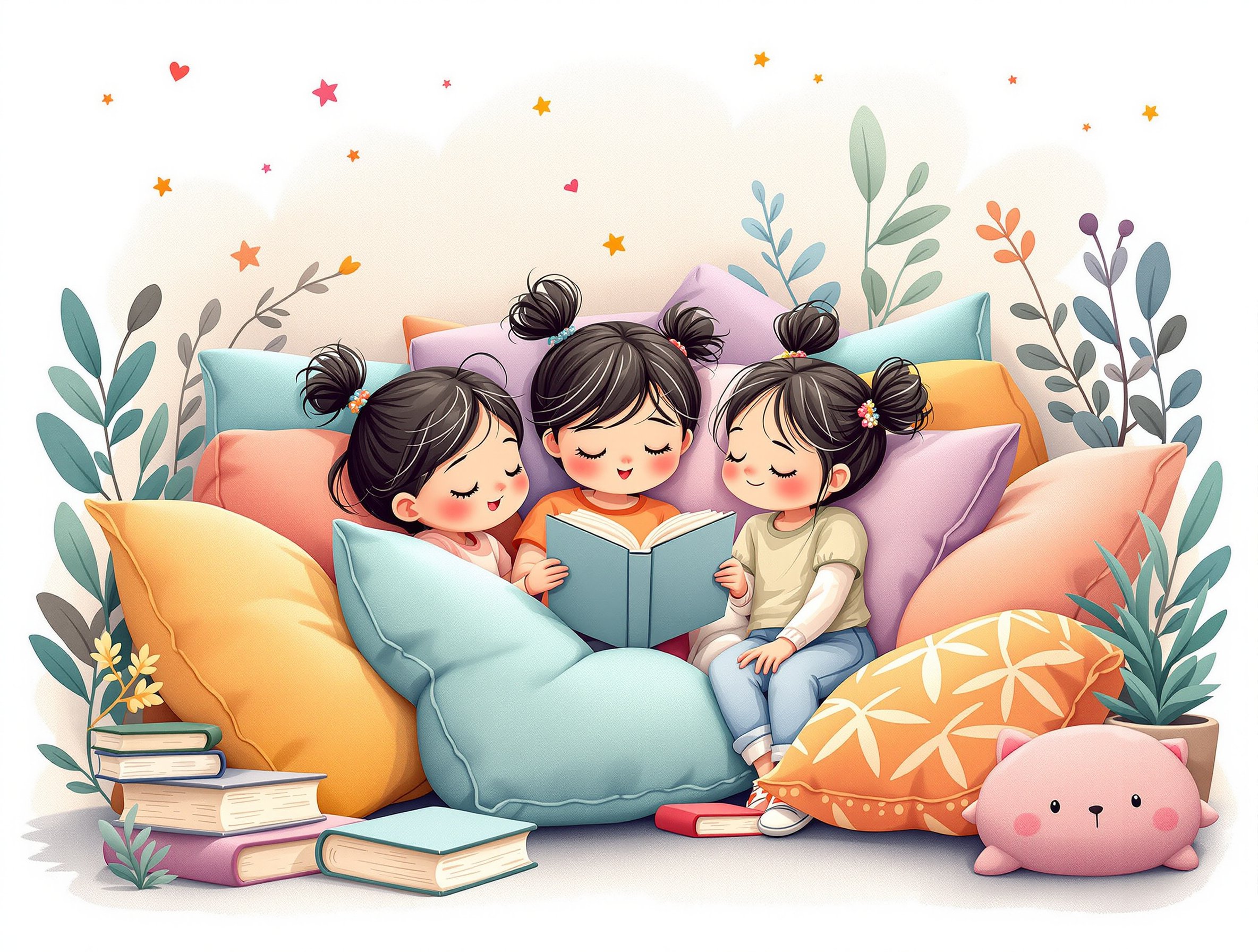 Rincón de lectura acogedor para niños