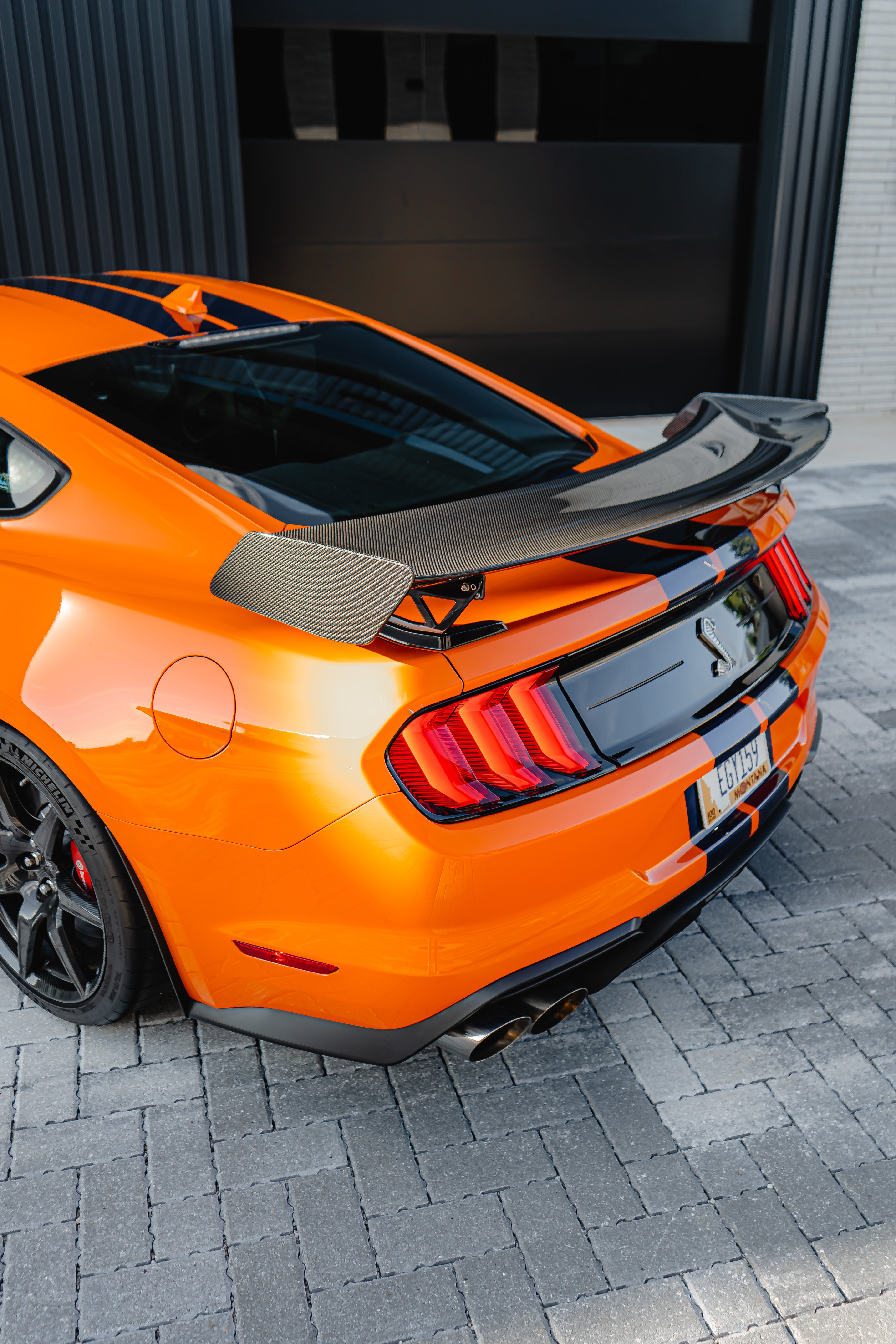 2020 Shelby GT500 rear quarter showing carbon fiber GT500 wing