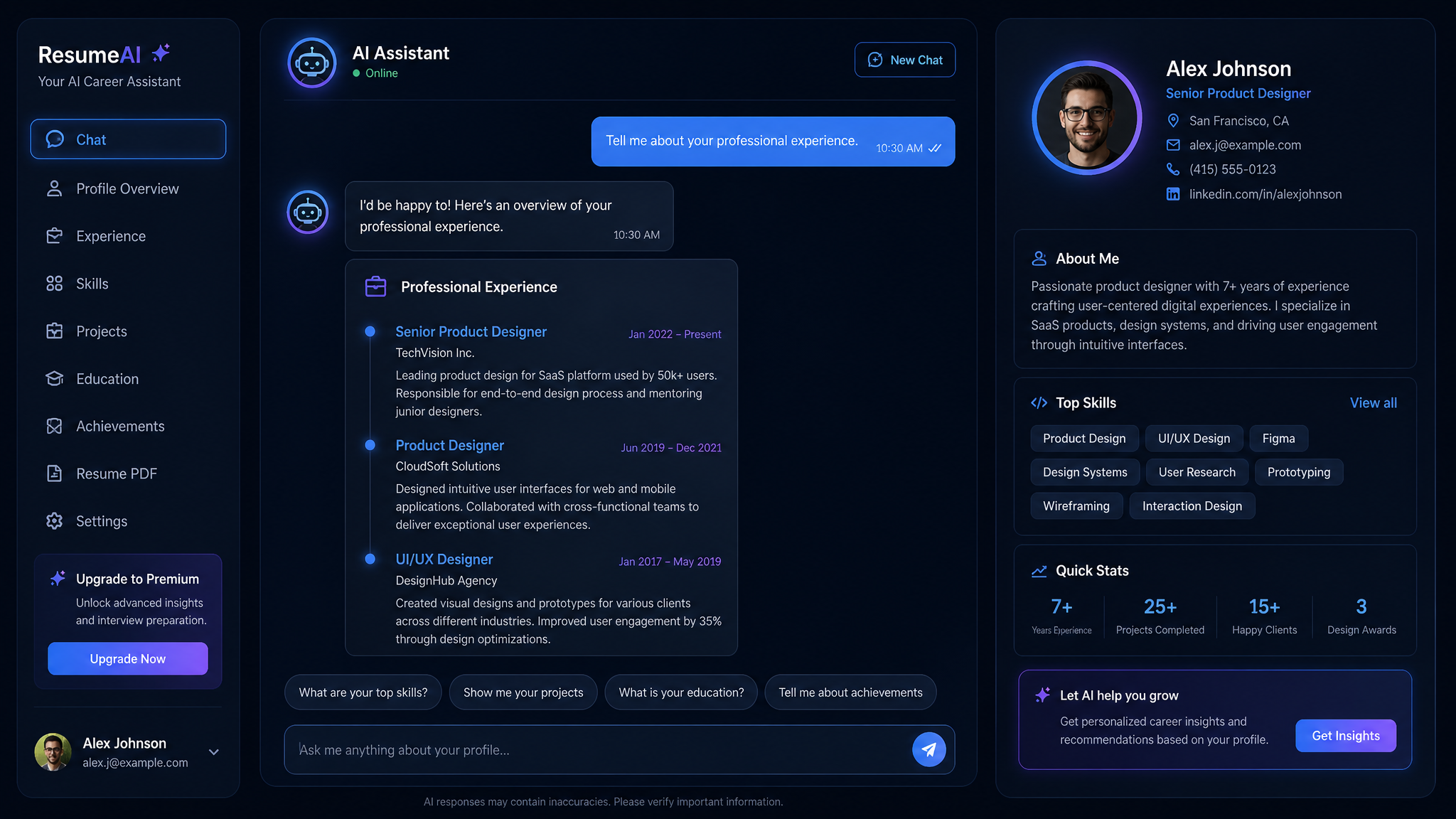 ResumeBot.AI interface concept