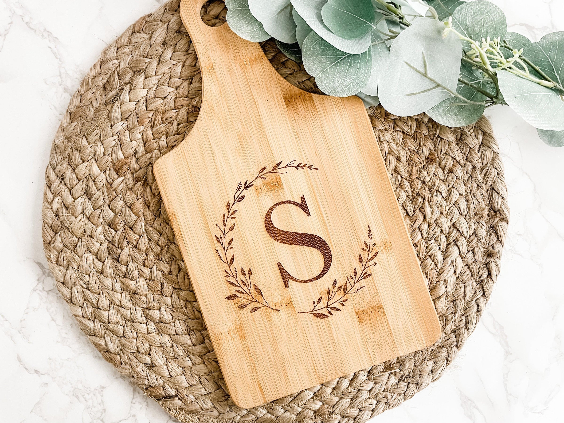 Engraved wooden charcuterie board