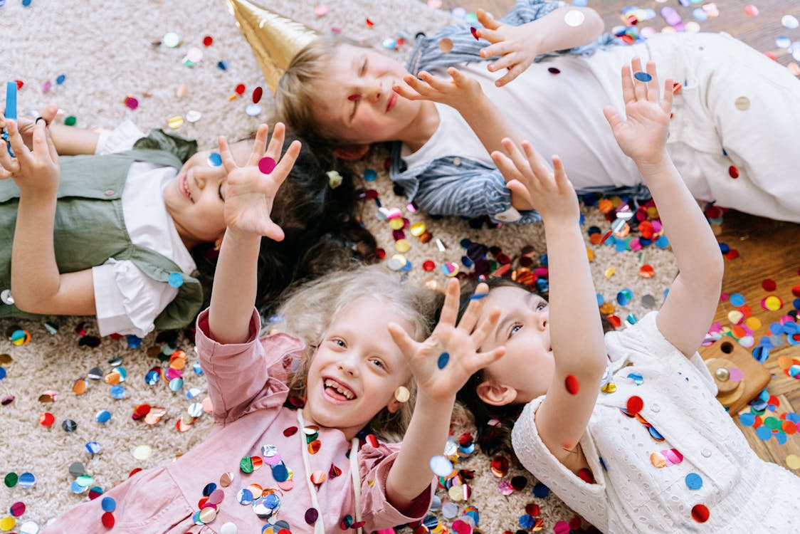 Children having fun at a colorful party event