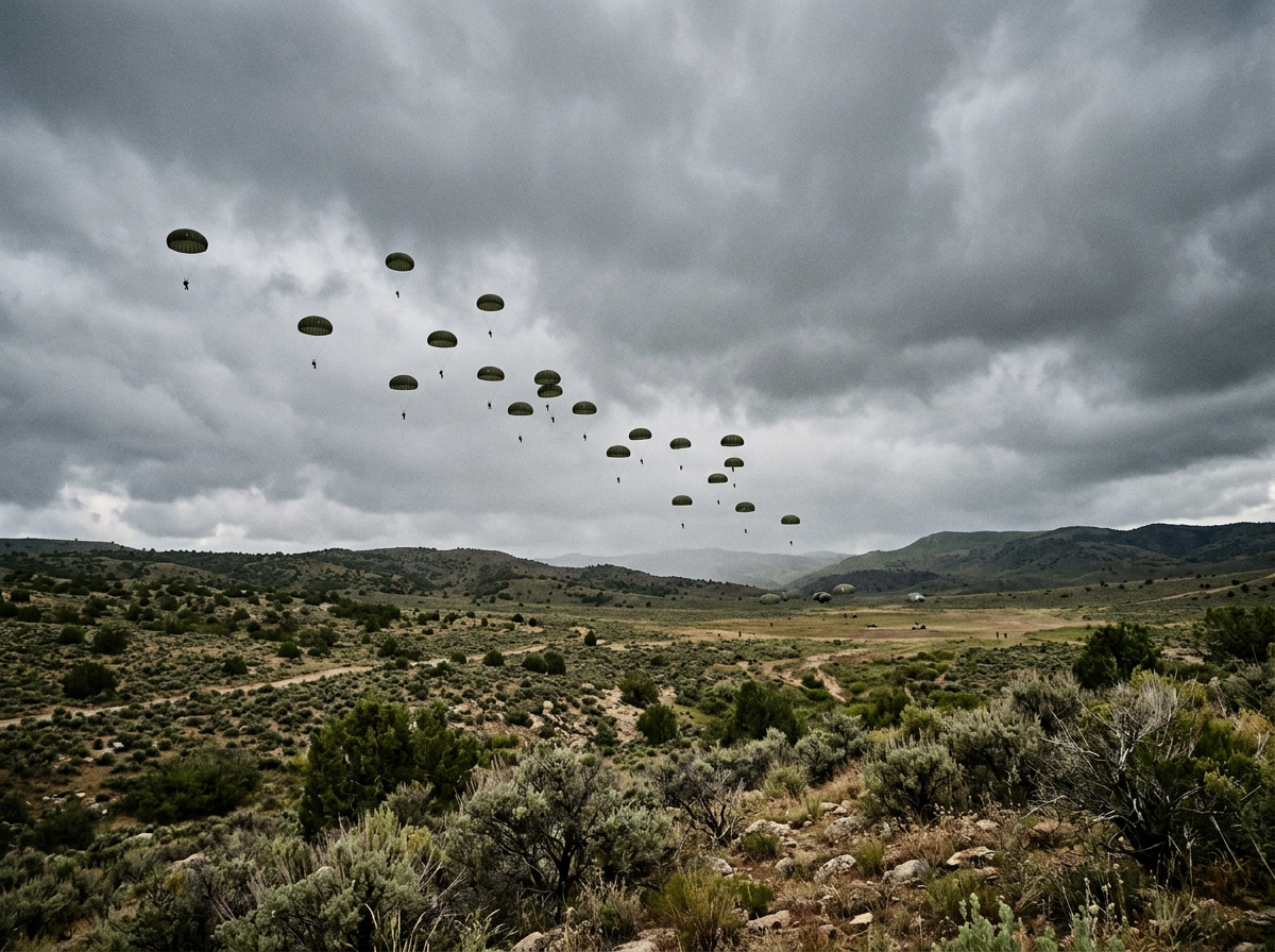 Paratroopers under canopy, the hard landings behind knee, ankle and back claims
