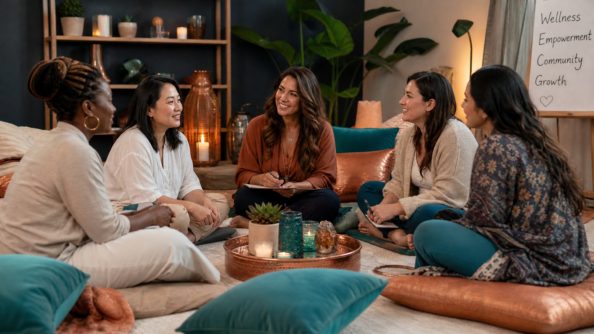 Diverse group of women at a wellness education workshop