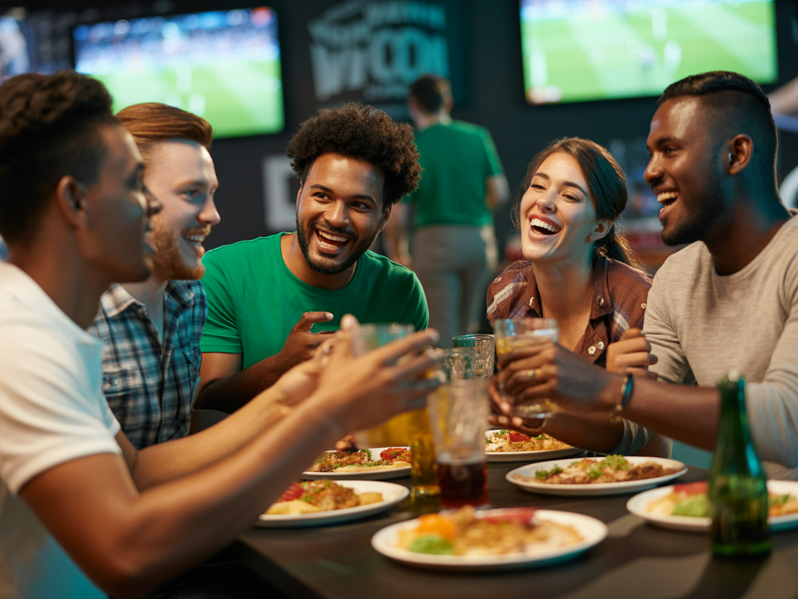 Friends enjoying sports