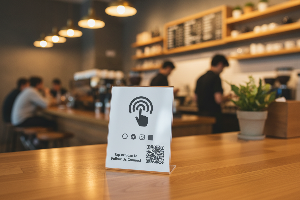 TapJetPro Custom Logo Google Review Stand with NFC and QR Code