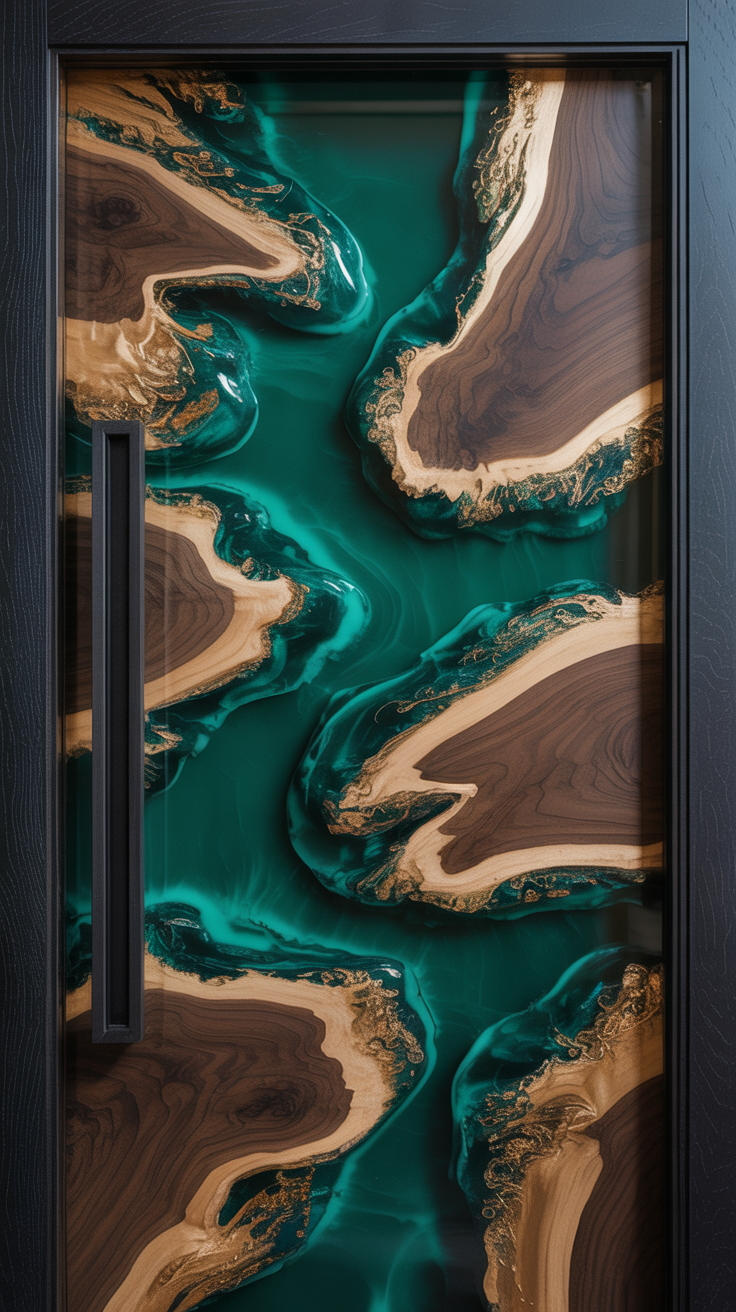 Luxury emerald resin door