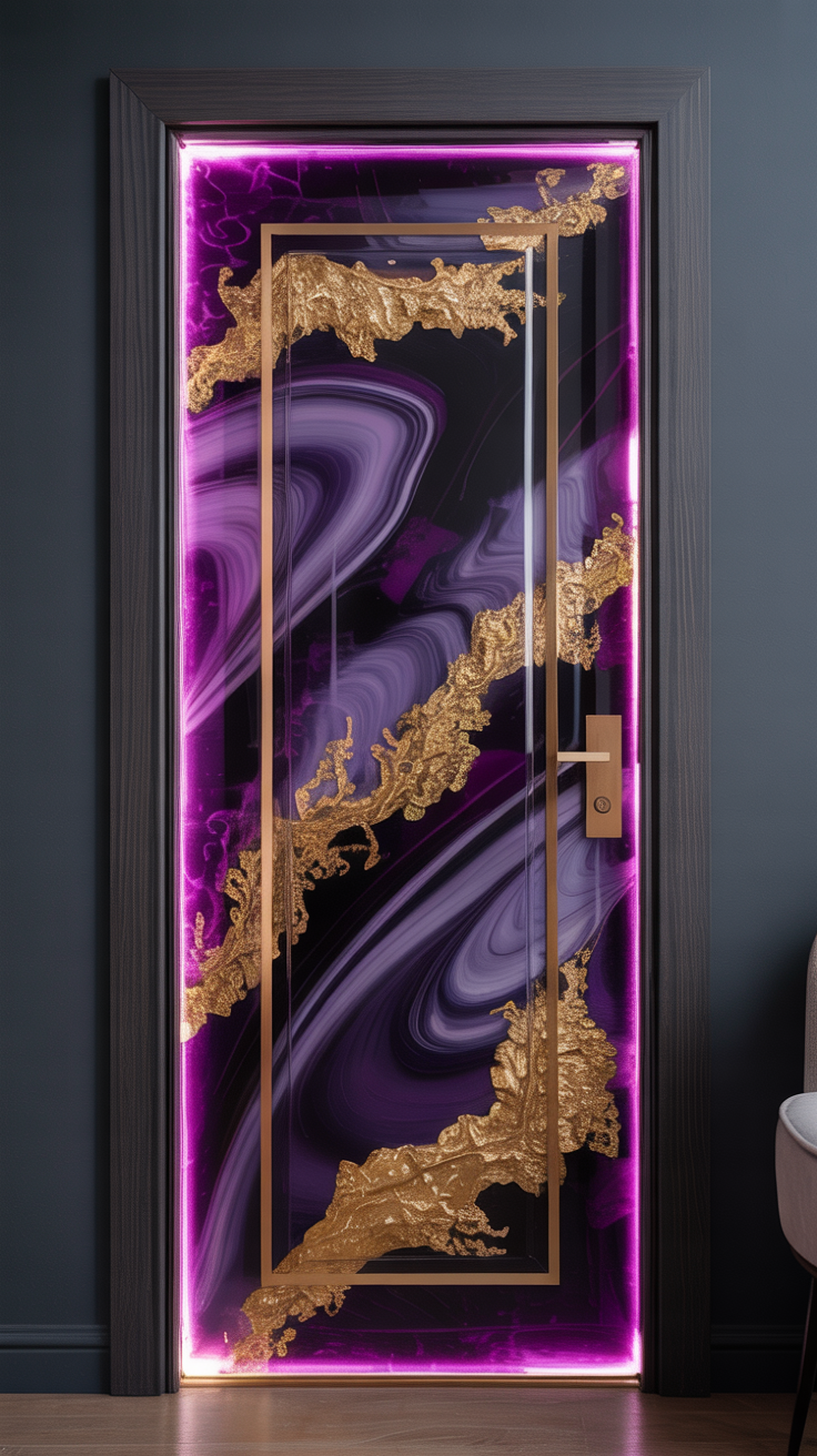 Purple-Gold Artistic Door