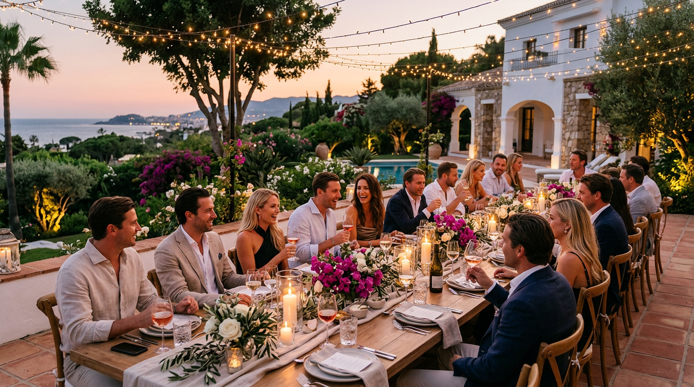 Private group dinner at a luxury Marbella villa