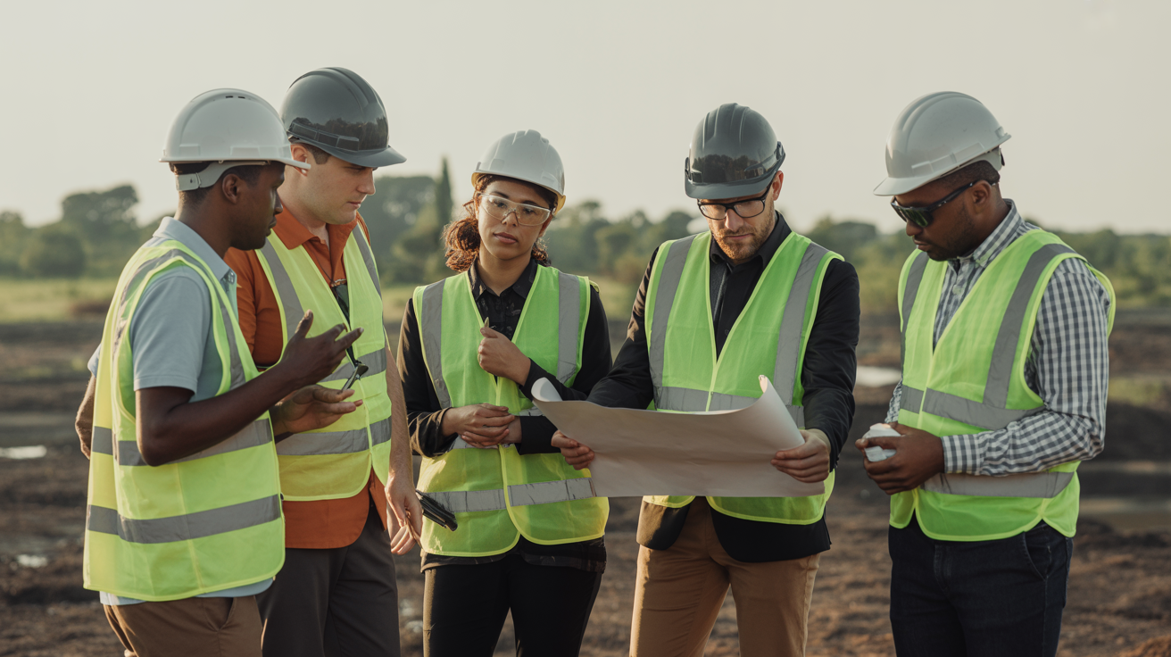 Professional team working together