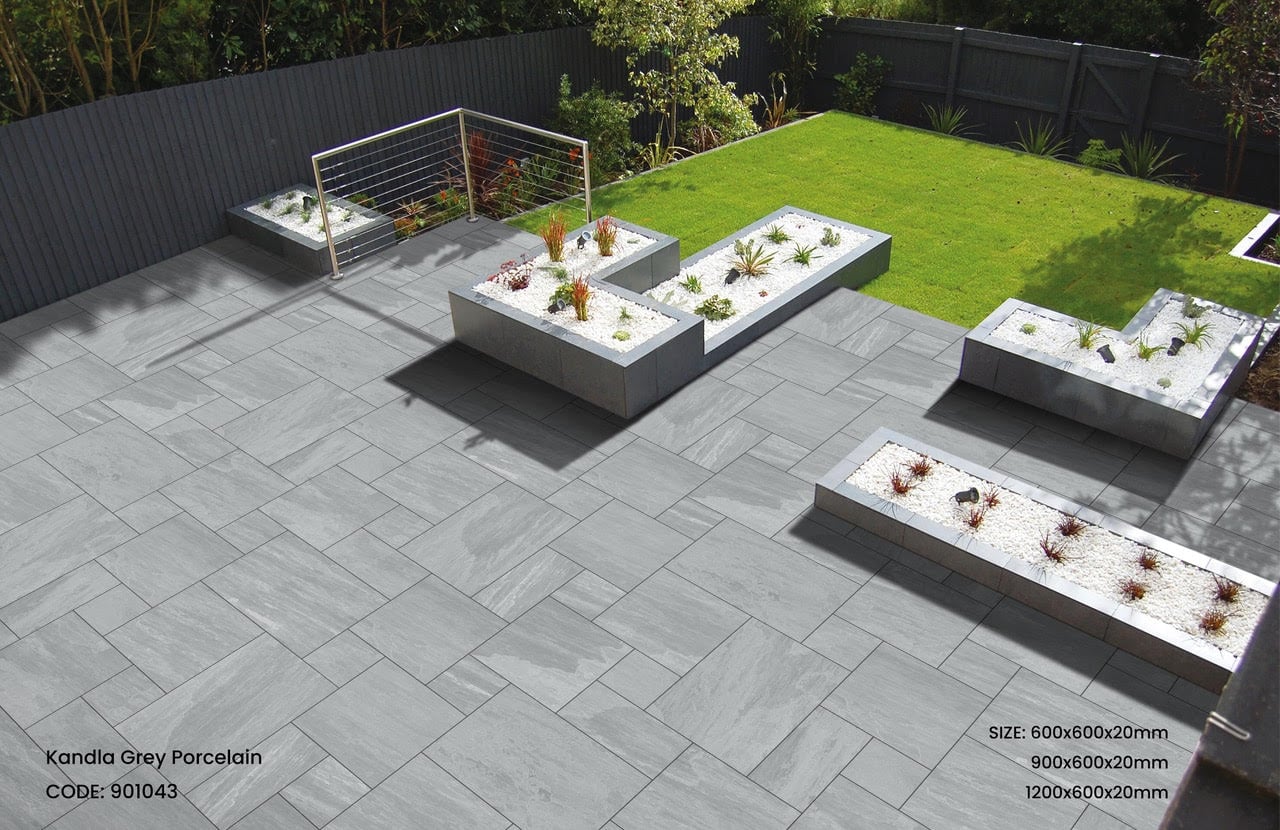 Kandla grey sandstone patio installation