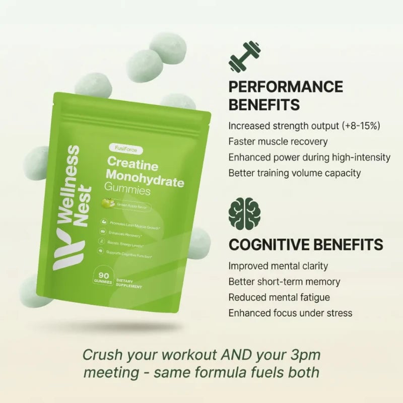 FusiForce Creatine Gummies - Performance Benefits i Cognitive Benefits