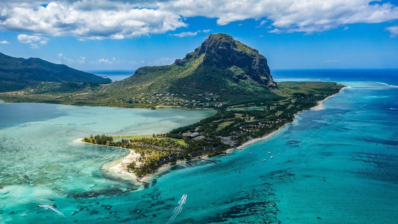 Aerial view of Mauritius